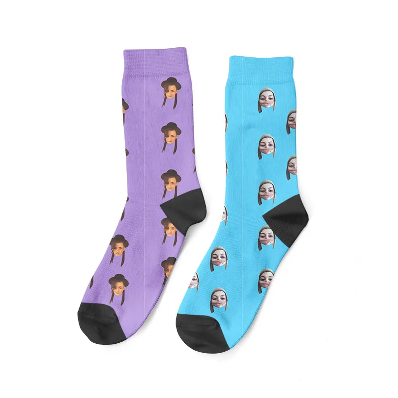 Custom Print Your Photo Pet Face Socks Personalized Long Socks Colorful Socks for Men Women Funny Novelty Socks Gifts