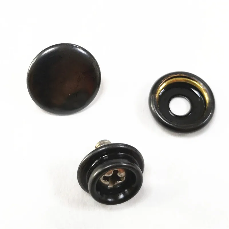 

Male Buckle 7MM Teeth Long Stainless Steel Flat Head Screw Triple Buckle Sofa Helmet for Male Buckle One-piece Rust-proof Snap F