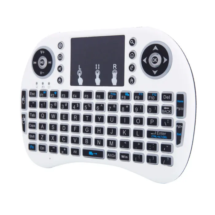 MINI i8 2.4GHz 3-color Backlight Wireless Keyboard with Touchpad White AS99