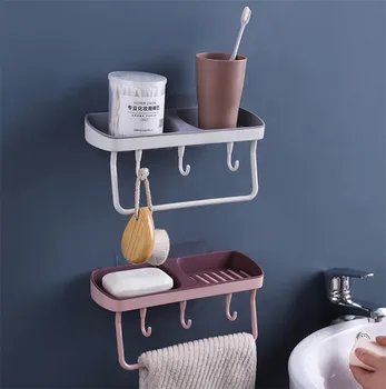 

Bathroom Suction Cup Soap Dish Holder Bathroom Wall Mounted Draining Soap Holder Container Shower Bathroom Accessories