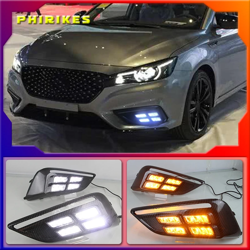 

For MG MG6 2017 2018 2019 LED DRL daytime running light with Dynamics moving flash turn signal and blue night light