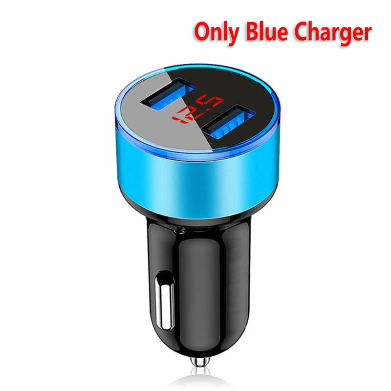 Dual USB Car Charger LED Display Charging Adapter For Huawei Y7P Y8P Y6P Y5P P Smart 2021 Honor 10X 9X 20 30 Lite USB Chargers wallcharger