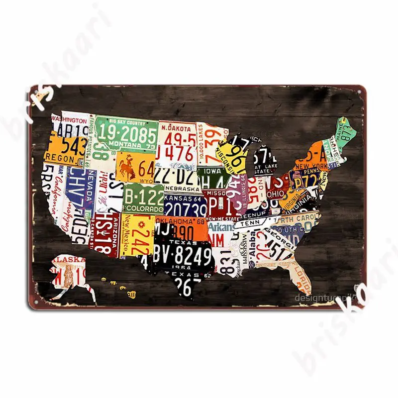 

Номерной знак карта Соединенных Штатов Америки металлические знаки бар пещера Настенный декор на заказ жестяной знак Плакаты