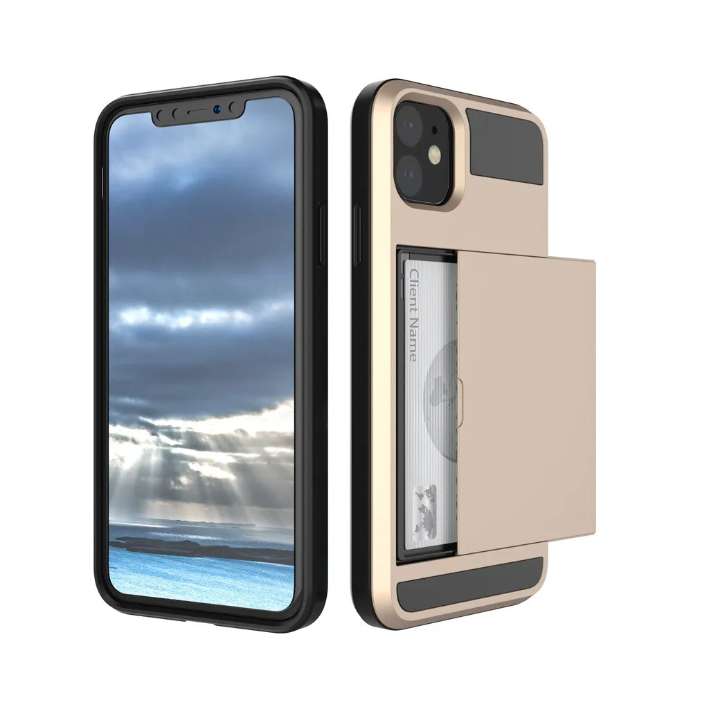 Для IPhone 11 11 Pro Max Чехол Мягкий ТПУ Жесткий PC карамельный цвет чехол-бумажник s Чехол для IPhone 11 Pro Max слот для карт чехол