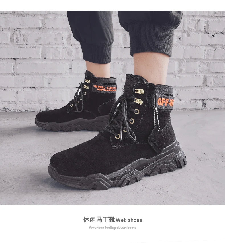 NIKEzi/зимние теплые высокие мужские винтажные туфли в форме, обувь для спорта и отдыха, для прогулок, Молодежные мужские кожаные ботинки Martens, обувь, кроссовки