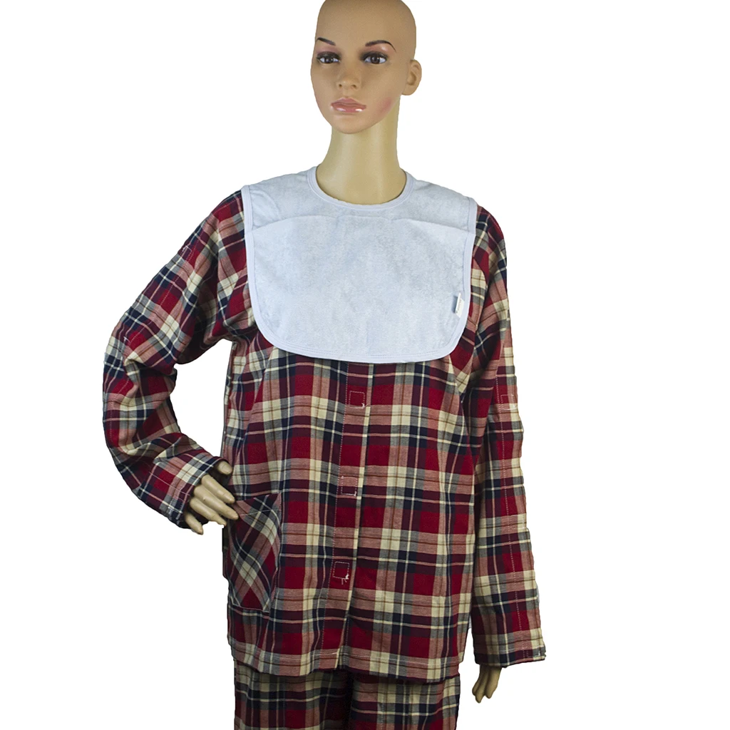 40x30 cm Adults Disability Clothing Protective Mealtime Bib Apron Waterproof Soft Cotton Dining Cloth