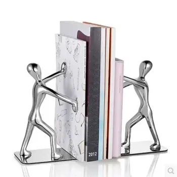 

Creative Human Book Holder Support Bookends Bookshelf Decorative Study Stand Storage Non-Skid Desk Organizer Office 2pcs