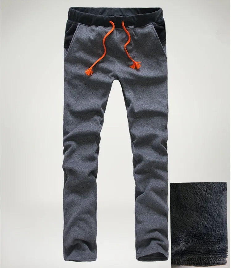 

2019 Mens Cotton Jogger Winter Thick Fleece Pants Men Straight Pants Warm velvet Sweatpants men joggers casual pants Trousers