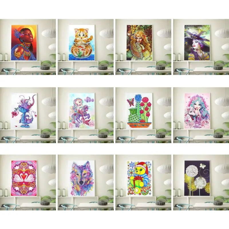 

Animal Girl 5D Special Shaped Diamond Painting Embroidery Needlework Rhinestone Crystal Cross Craft Stitch Kit