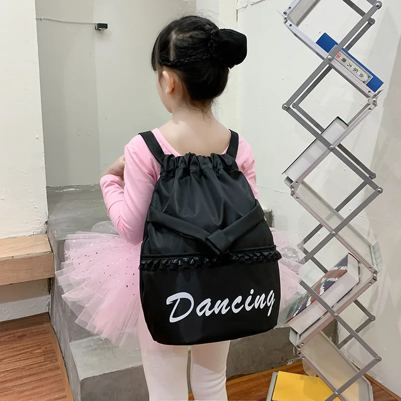 Ruoru Drawstring Ballet Dance Bag Kid Ballet Bag for Children Ballerina School Dance Backpack Kids Adult Gym Dancing Backpack