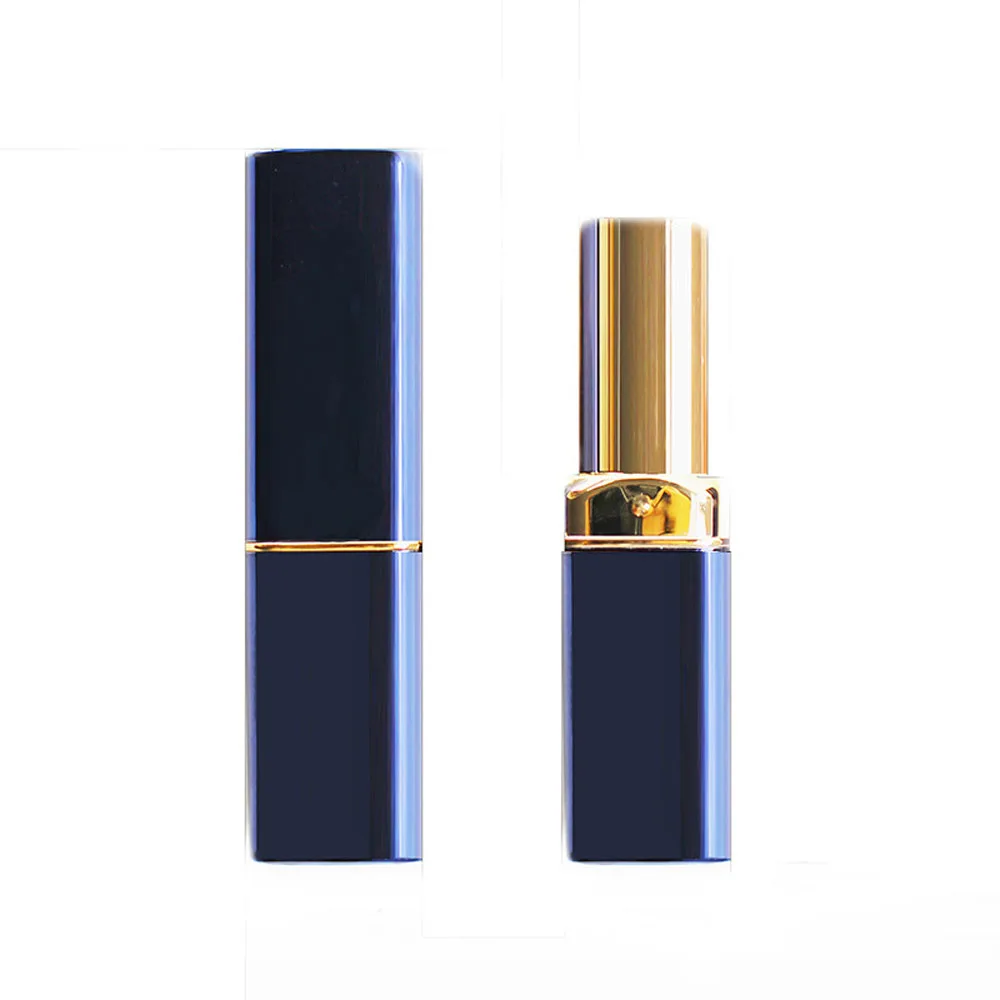 30pcs Laser blue / pearl black lip tubes elegant arc-shaped square plastic lipstick tube, empty tube lipstick lipgloss tube