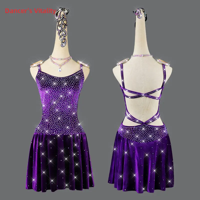 

Костюмы для латиноамериканских танцев Танцор платье Сексуальная Сальса платье для самбы на заказ для детей и взрослых, профессиональная одежда для Женщины латинский танец сцена танцевальная одежда