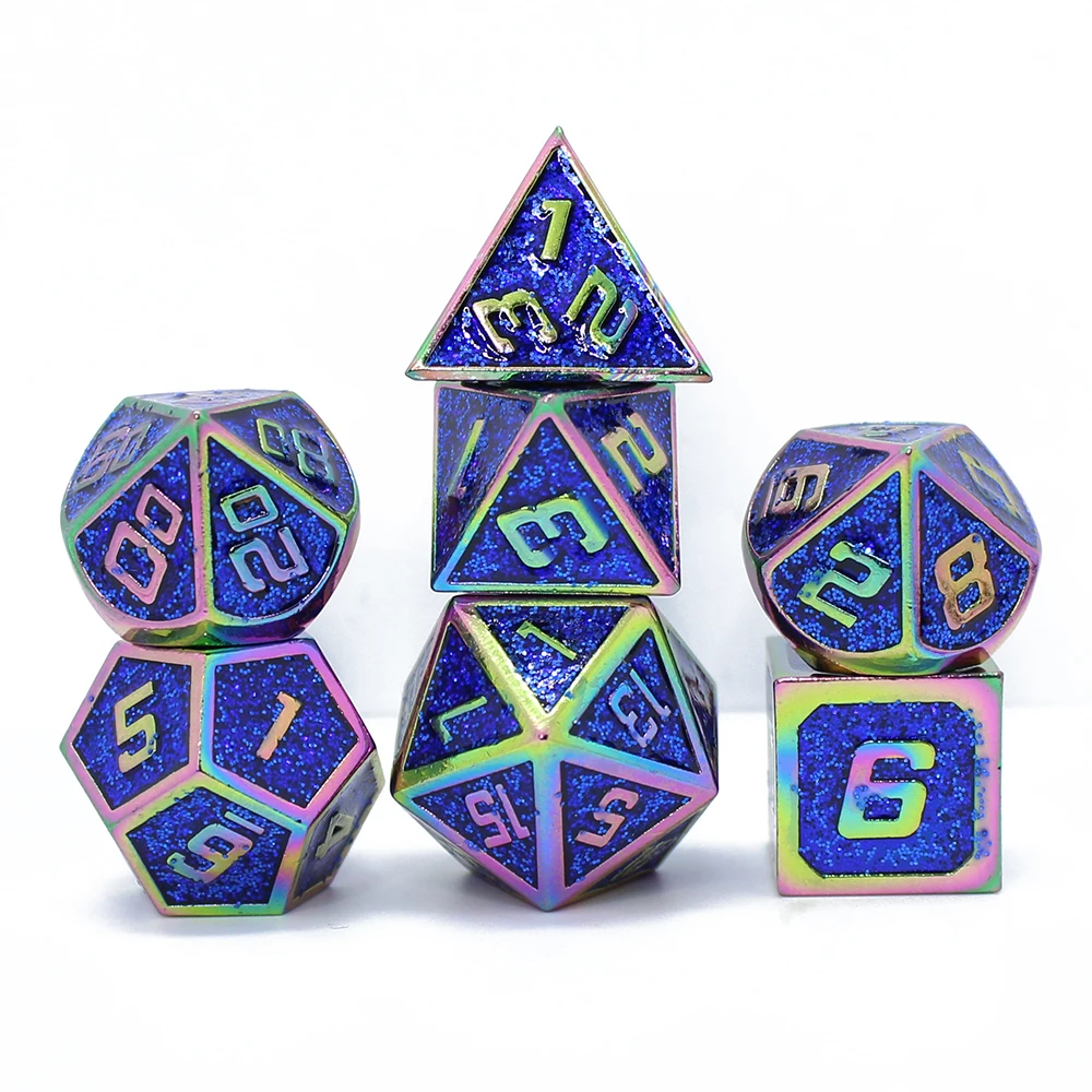 Набор игральных костей dnd металлические игральные кости 7 шт. с чехлом для ролевых