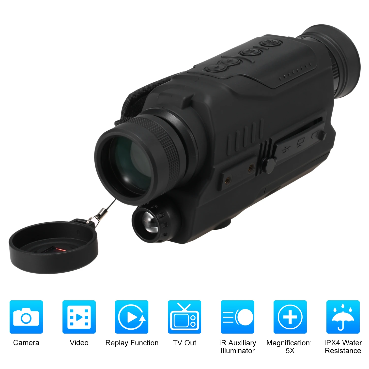 Монокуляр ночного видения 2x цифровой зум водонепроницаемый прицел ночного видения с камерой 200 м видеозапись 8 ГБ для охоты и кемпинга