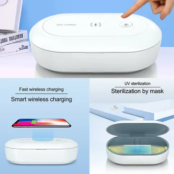

10W Wireless Charging Charger Multi-function UV-Box Sanitizing Box Phones Cleaner Personal Disinfection Cabinet for Mask Phone