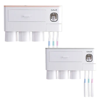 

Three-Cup Toothbrush Rack, Brushing Mouthwash Cup, Toilet-Free Wall-Mounted Toothpaste, Toothbrush Set