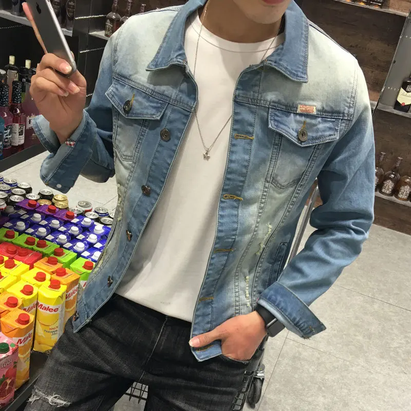 

New Style MEN'S Jacket Cowboy Clothing Spring And Summer Men'S Wear Jeans Coat Men's Casual 2018 Spring Trend