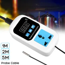 AC 110-220V Цифровой термостат регулятор Температура контроллер микрокомпьютер разъем 1/2/5 м Кабель для программирования в аутлет-50~ 110C+ NTC Сенсор