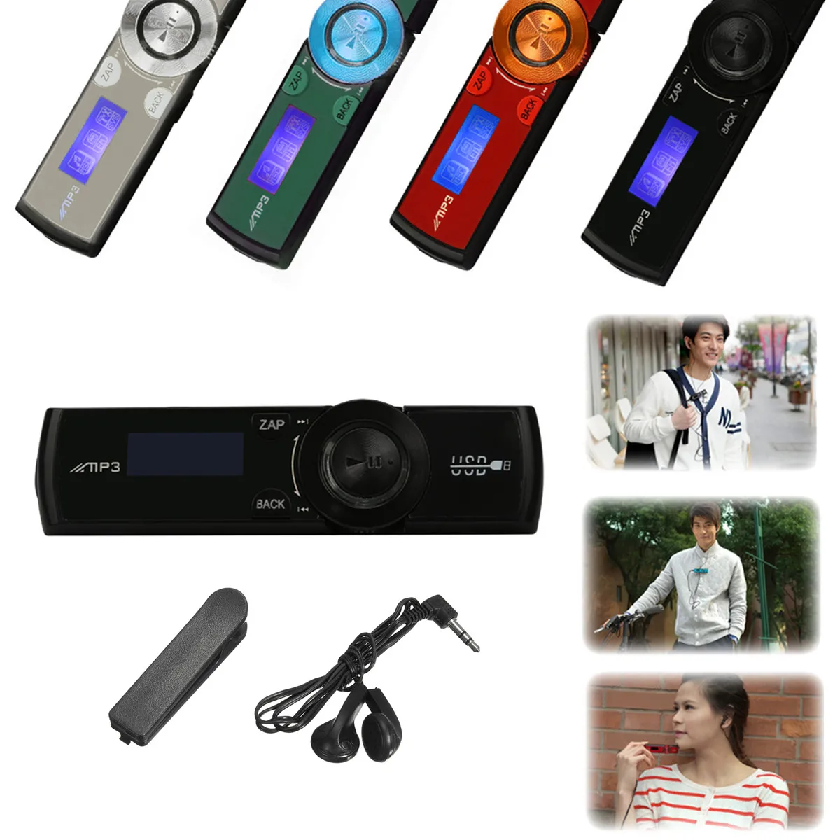 KINCO 32GB LCD HD Screen USB MP3 WMA Player Mini Media FM Radio Micro SD TF Card Headphones Clip 2019New Style Listen Music