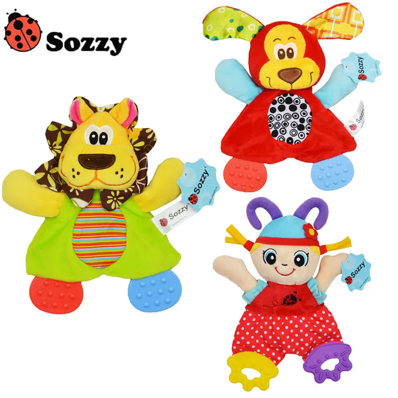 Горячая Распродажа Sozzy модные детские игрушки-ПОЛОТЕНЦЕ милые Мультяшные животные спокойная кукла Прорезыватель развивающая Детская плюшевая игрушка