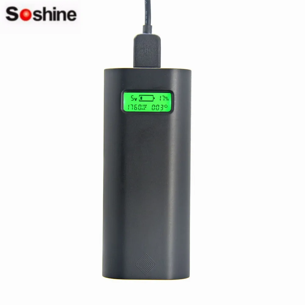 Soshine E4S 18650x2 lcd Портативный источник питания банк и зарядное устройство с Soshine 18650 3,7 V 3400mAh 3C литий-ионная аккумуляторная батарея