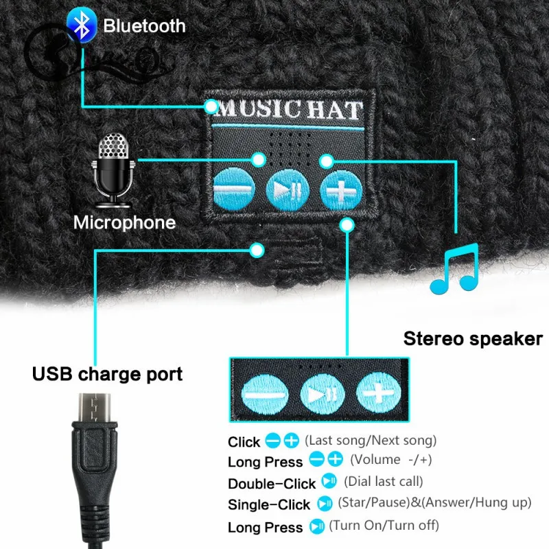 Bluetooth наушники бини для мужчин и женщин музыкальная шапка теплая зимняя вязаная шапка супер долгое время игры наушники