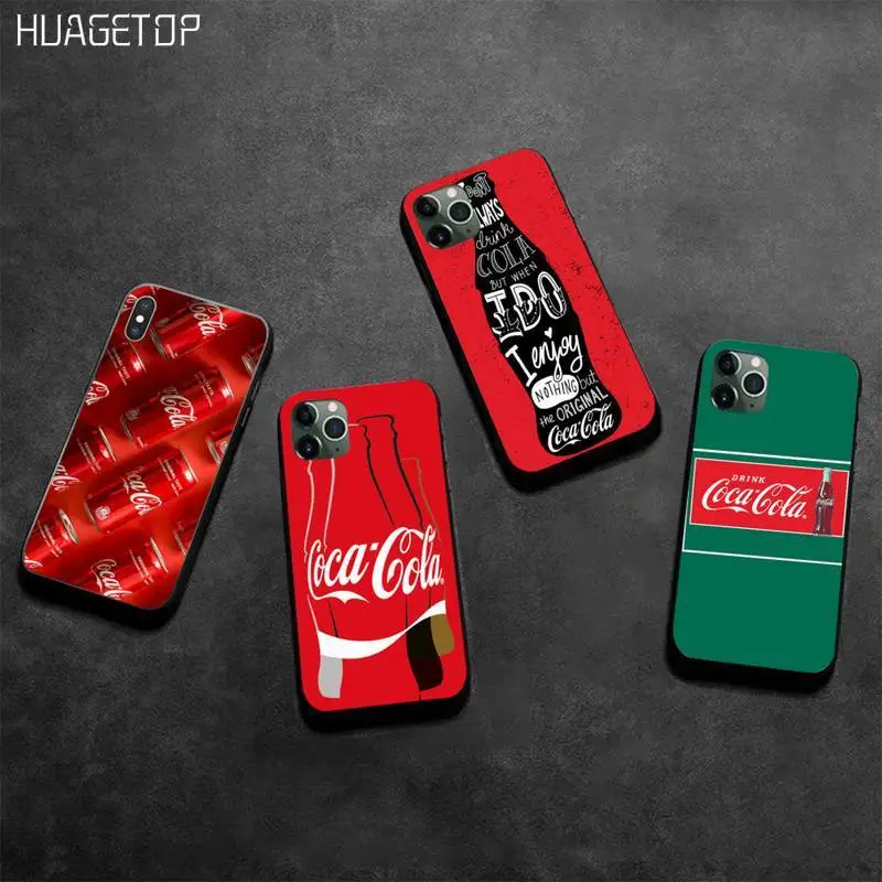 Спортивный черный чехол HUAGETOP для сотового телефона с принтом колы iphone 12 pro max 11 XS MAX