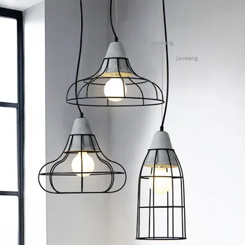 

Modern LED Cement Chandeliers Nordic Restaurant Bar Simple Chandelier Lighting Hanging Lamps Bedroom Ceiling Chandelier