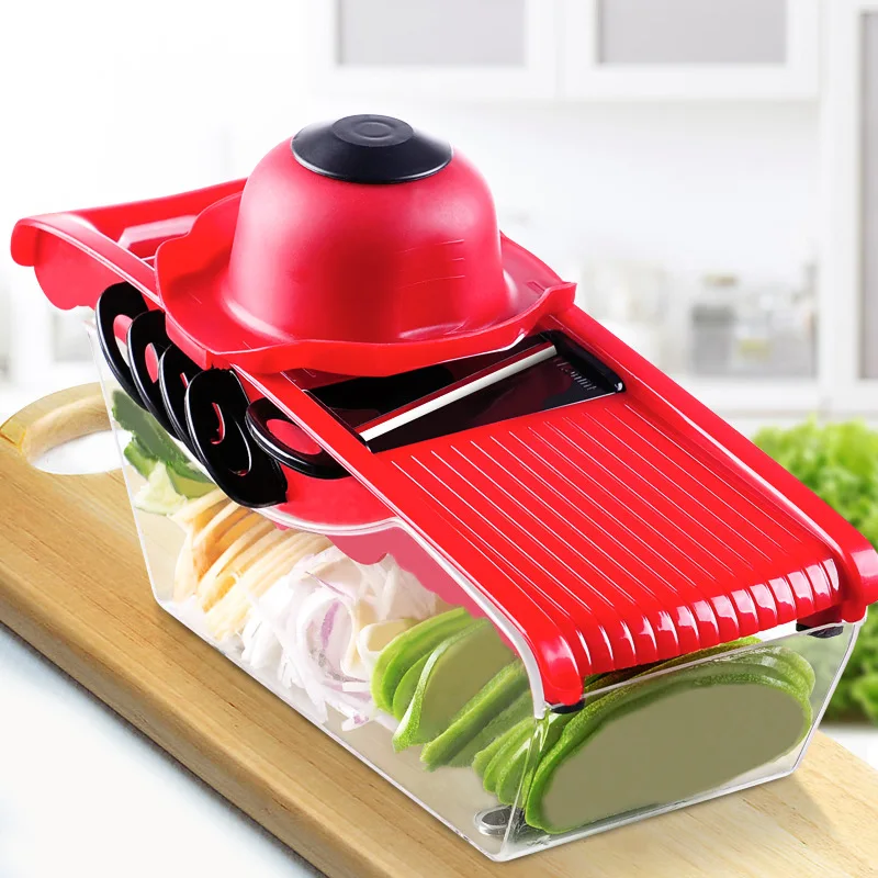 

Multifunction Vegetable Slicers Cutter 5 Interchangeable Blade with Food Container, Peeler Fruit Veggie Kitchen Food Chopper