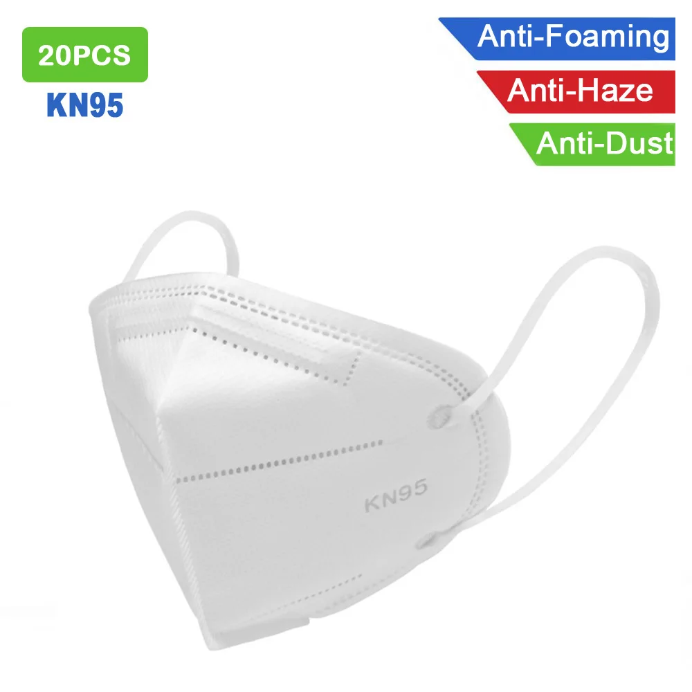 

20PCS KN95 Masks Non-woven Anti Dust Mouth Face Cover Safety Protective Face Mouth mask kn95 PPE mask Dustproof