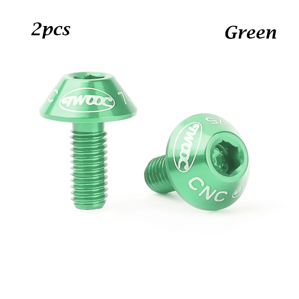 Style A Green 2 шт./компл. Цветной алюминиевый сплав горный велосипед держатель для бутылки с водой клетка винтовые болты M5x12mm винт прочный Аксессуары для велосипеда - Цвет: Style A Green