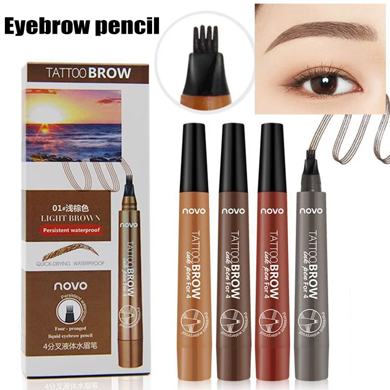 Microblading Tattoo Eyebrow Pen Waterproof Long Lasting Fork Tip Makeup Ink Sketch Eye Brow Pencil OR88