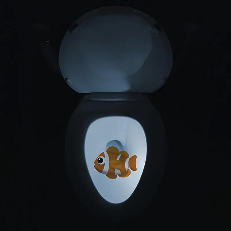 Toilet Night Light Motion-activated Sensor Bathroom Projector Target Projection Light Cartoon Children's Toilet Training