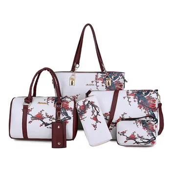

Summer New Doodle Child Mother Bag Six - Piece Set Of Hand - Painted Cross Bag 6 Piece Lady's Patterned Handbag