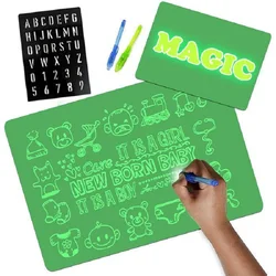 Planche à gribouiller lumineuse pour enfants de 3 ans, tableau de peinture, tablette magique, Luminescent, Fluorescent, écriture, jouet d'apprentissage éducatif 