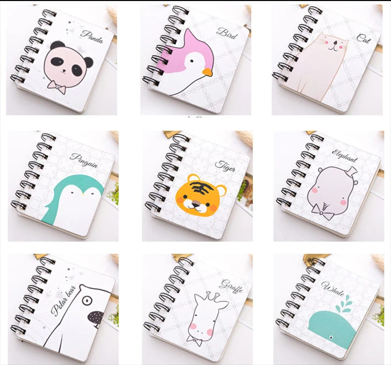 Kawaii блокнот дневник двойное кольцо мультфильм аниме мини MemoPad заметки бумажные стационарные милые заметки листы журнал для школы офиса