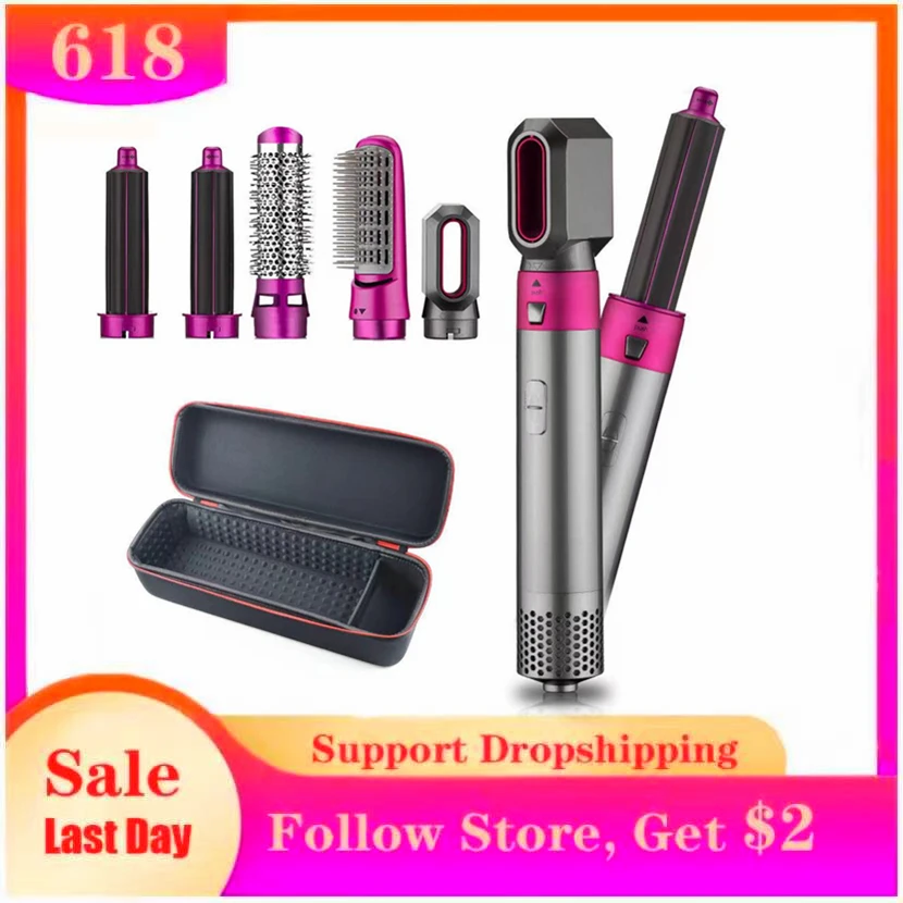 Airwrap Styler 5 In1 Electric Blow Dryer Comb Hair Curling Wand