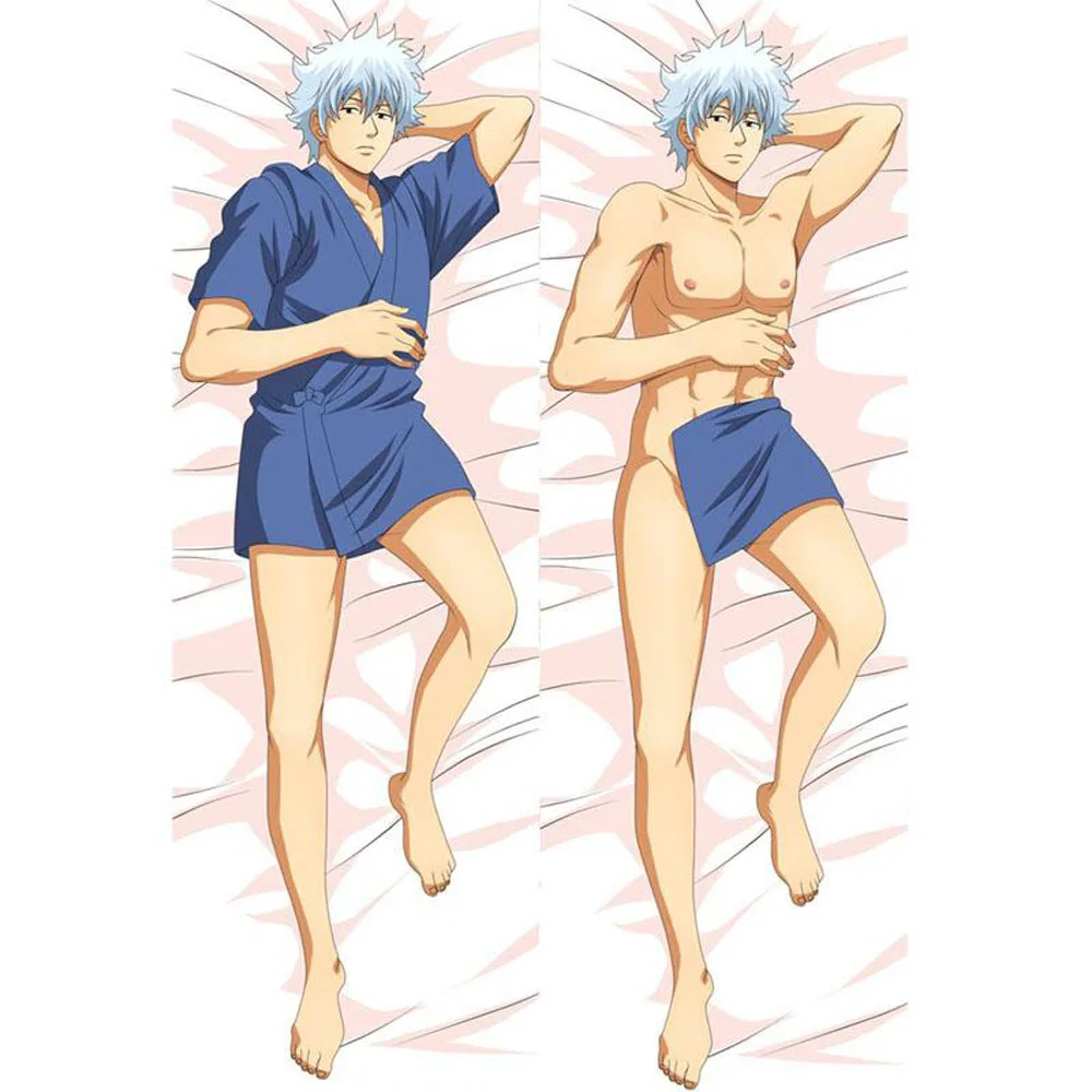 Anime male BL Dakimakura GINTAMA Sakata Gintoki Hugging Body Pillow Case Cover 