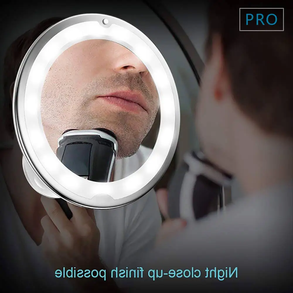Светодиодный Зеркало для ванной, зеркало для макияжа, светодиодный светильник, косметическое зеркало, 10X увеличительное зеркало, светодиодный, увеличительное, вращение на 360 градусов, Прямая поставка