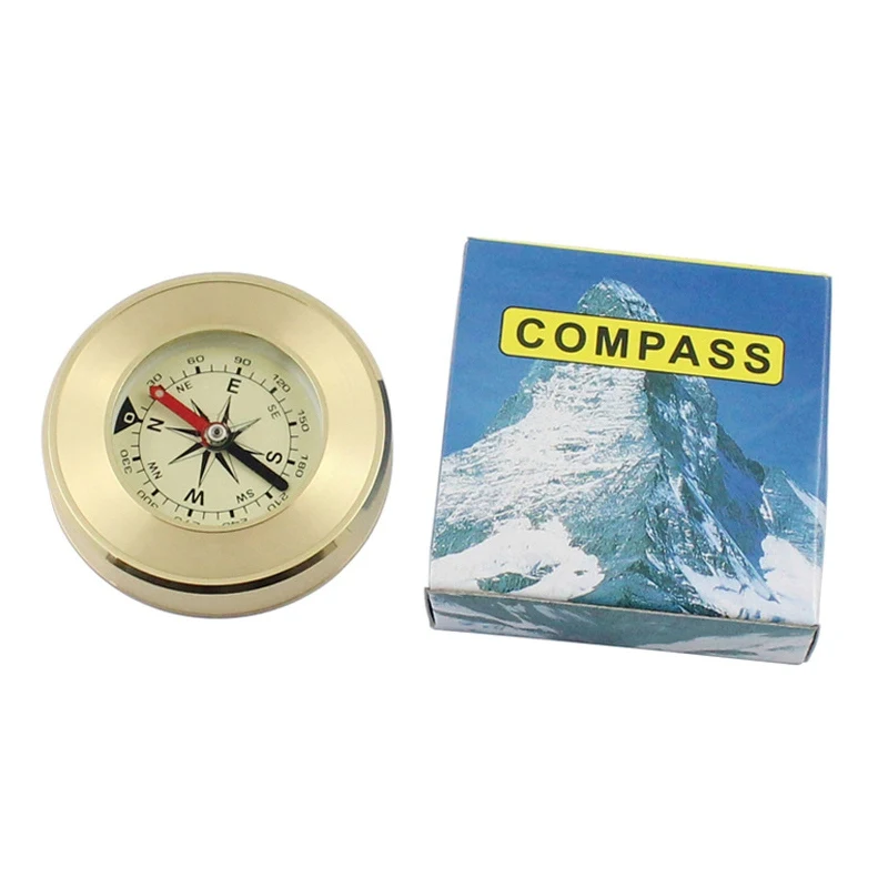 

Outdoor Survival Compass Handheld Retro Golden Compass Portable Hiking Navigation Compass Navigation Wild Tool Tourist Souvenirs