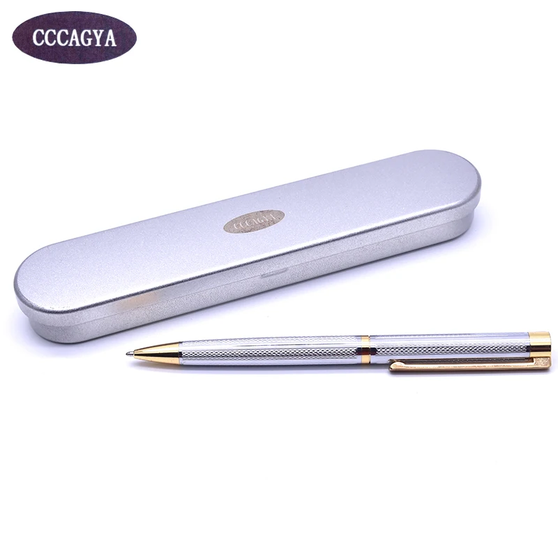 CCCAGYA C041 new arrival gold and steel color Rotating Metal Ballpoint Pen Office & School Stationery Commercial gift Pens 