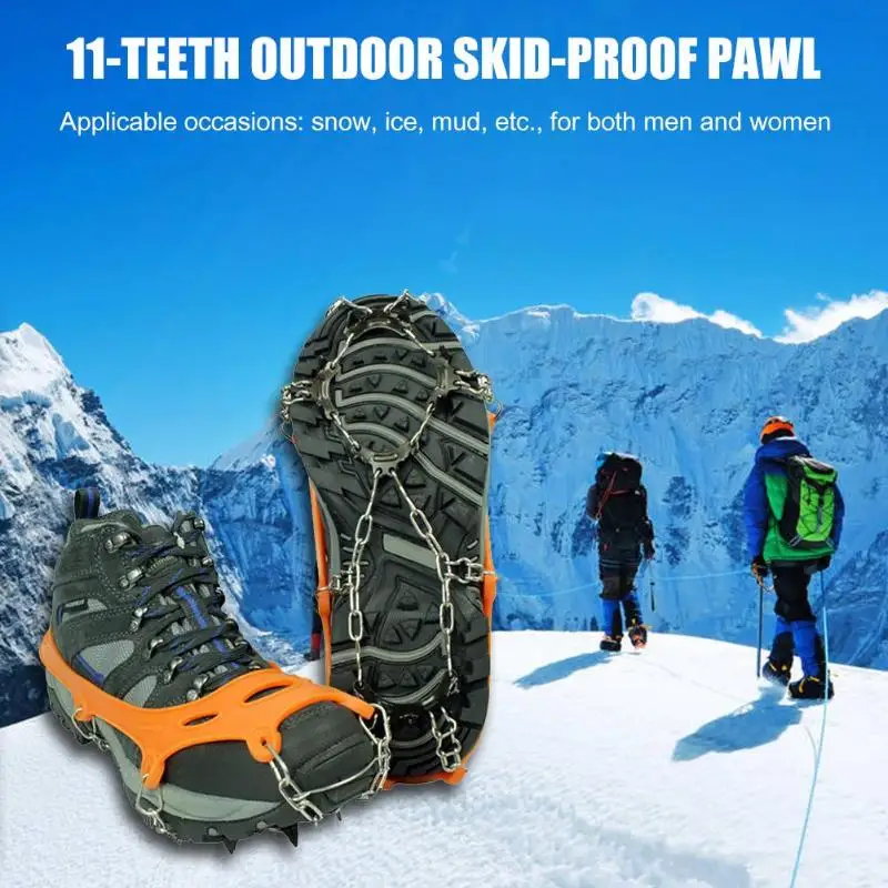 Outdoor Climbing 11 Teeth Snow Crampons Non-slip Ice Gripper Shoe Cover