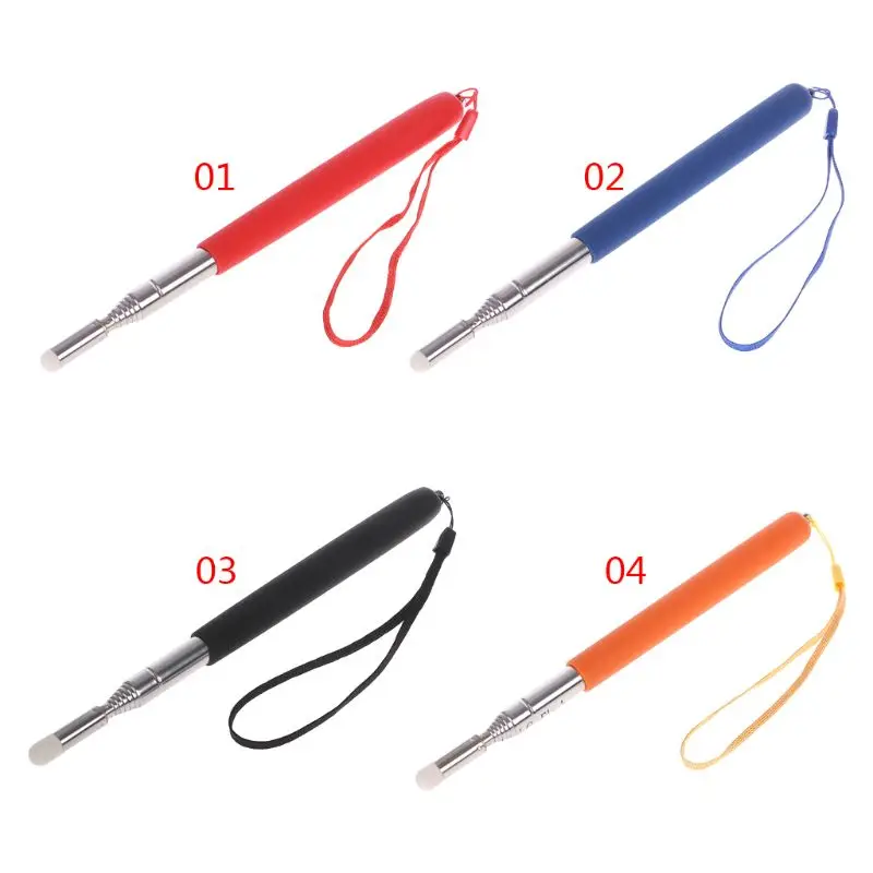 Professional Torch Whiteboard Pen Felt Head Stainless Steel Telescopic Teacher Pointer 1M |