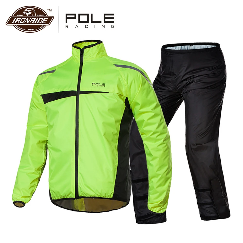 Waterproof Motorcycle Raincoat +rain Pants Poncho Motorcycle Rain Suit Moto Rain Jacket Riding