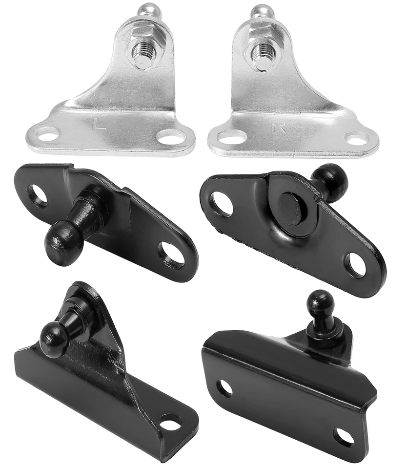 X AUTOHAUX 2 Set Staffe Montaggio Perno A Sfera 10mm Con Viti - Nero 63x30x38mm