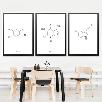 

Caffeine Molecule Print Coffee Sign Coffee Artwork Black White Art Print Poster Coffee Lovers Gift Chemistry Gift