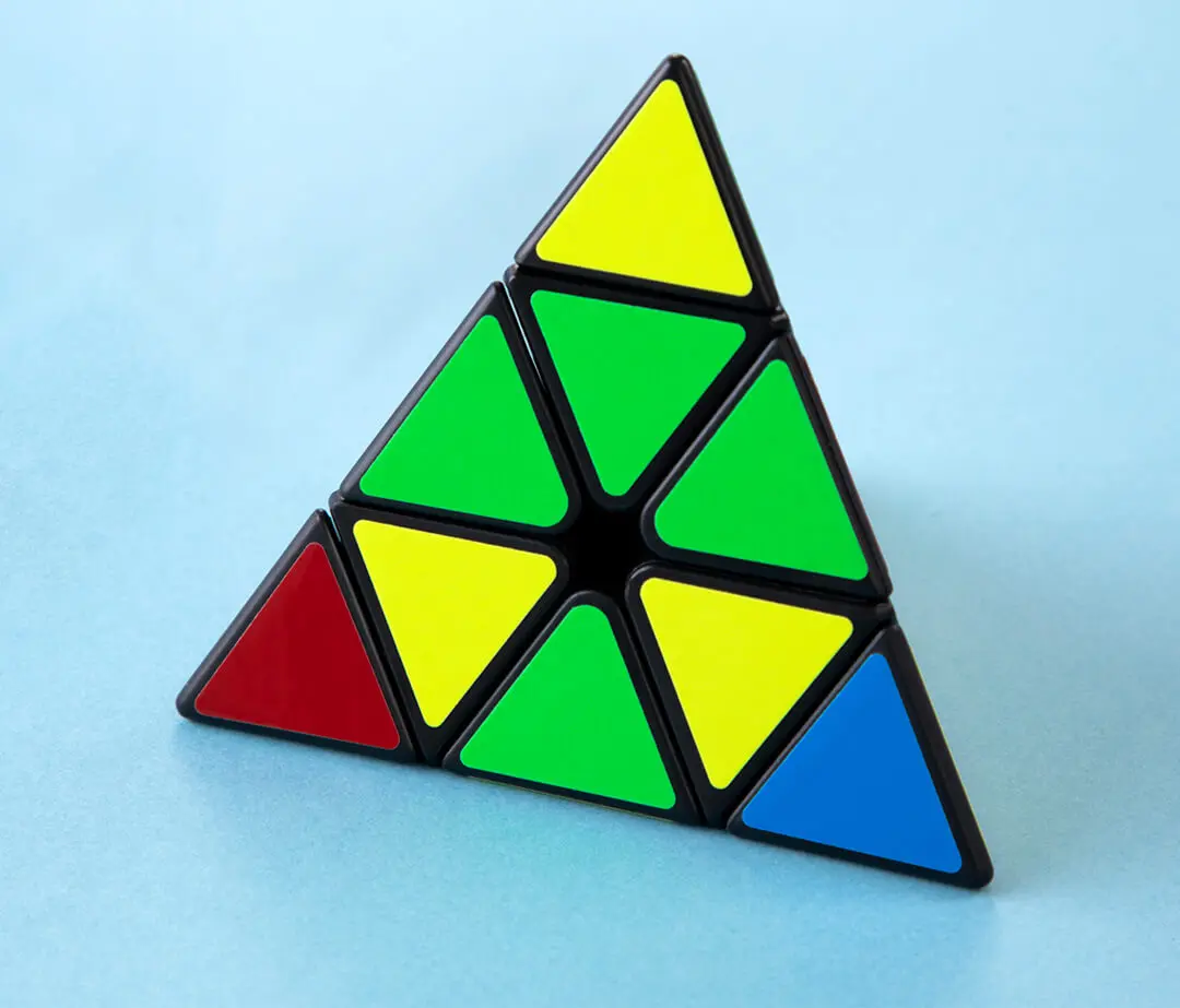 Deli 98x98x98mm Mini Special-shaped Pyramid Magic Cube Puzzle Science Education Toy Gift