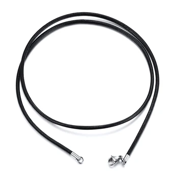 

Black Rope Necklace with Lobster Clasp Extender Chain