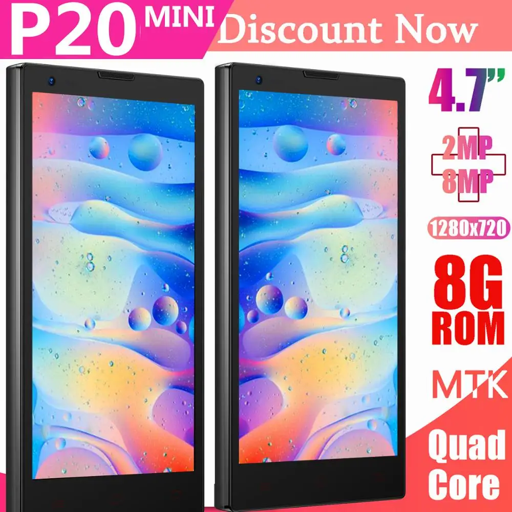 

Original P20 mini 4G lte Quad Core Smartphones 8MP Unlocked Android Mobile Phones 720P MTK Smart CellPhones