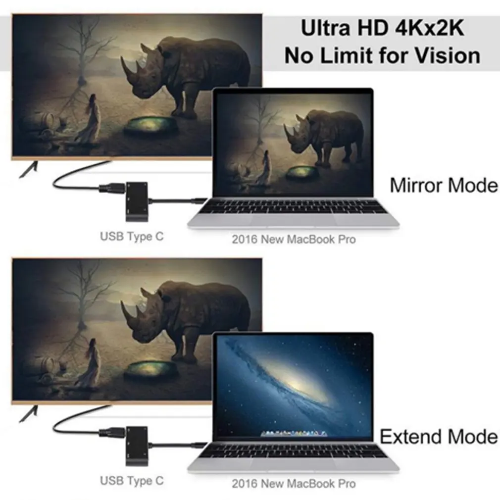5 в 1 USB C к HDMI адаптер 4K type-C к HDMI/VGA/аудио/USB 3,0 порт+ USB C порт(PD) конвертер для ноутбука Macbook Zend переключатель